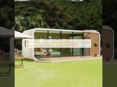 Conectividade WiFi e sistema de ar condicionado na Apple Capsule House com liga de alumínio versátil
