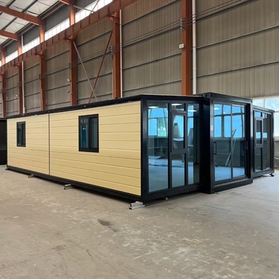comprar 40ft Expandable Container Home with Bull 30*30 Flat Lamp 2200mm Fold Size and 5900*6300*2480mm Extended Size online manufacture