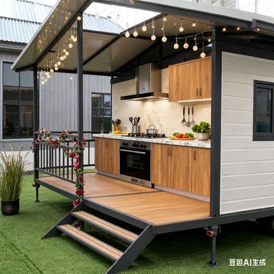 comprar 20FT double wing container house with balcony, bending parts 2.0mm steel column Fabricação em linha