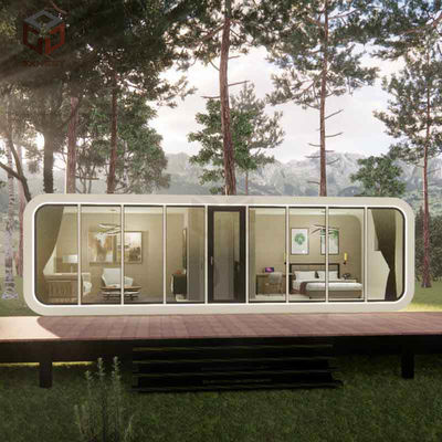 Casa de escritório pré-fabricada à vista impermeável para 2 pessoas Apple Alumínio Capsule House