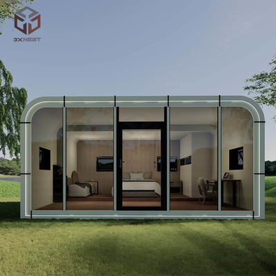 Premium White Prefab Office Pod Apple Capsule Casas Modernas Retiro