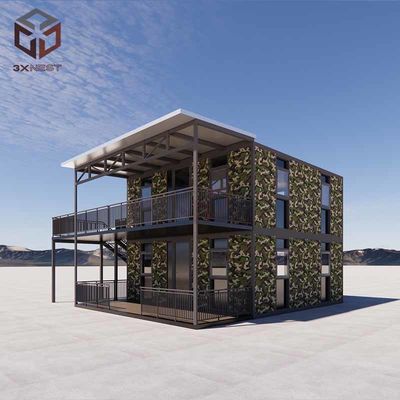 2 Quarto de dormir Casas modulares dobráveis Estrutura de aço Contenedor pré-fabricado