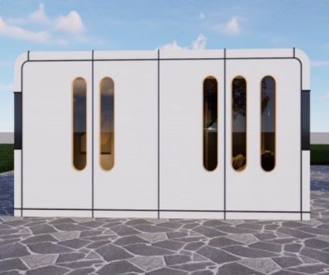 Casa de cápsula de uma cama de maçã cápsula pré-fabricada 12KW personalizada