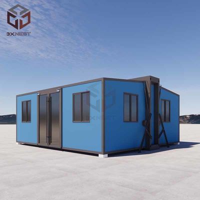 Resistente a terremotos pequena casa dobrável pré-fabricada 27.5m2 2 quartos 1 banheiro