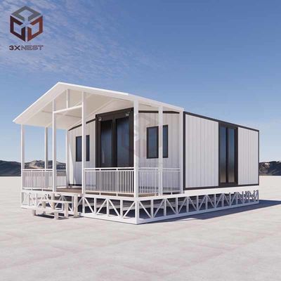 Isolamento EPS Casa de contêineres de asa dupla expansível com porta de aço