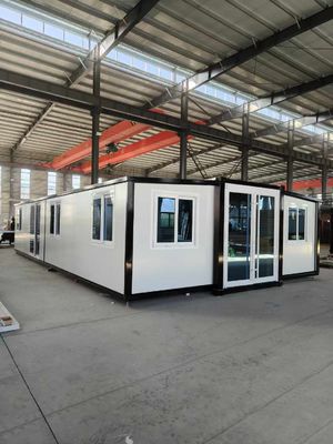 Casa de contêineres de asa dupla expansível personalizável com resistência a terremotos grau 8 e sistemas de ventilação natural