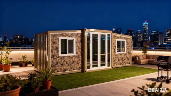 Container de aço com porta única dobrável de 20 pés para quarto Quadro de aço leve galvanizado Tamanho dobrado L5900*W2200*H2480mm