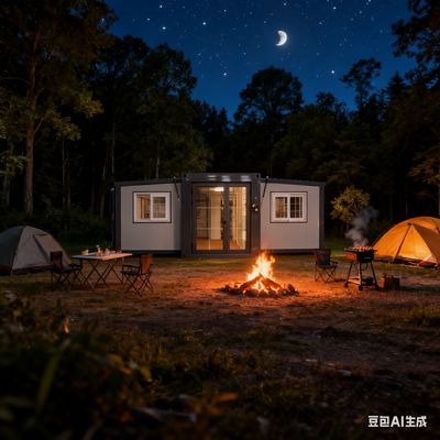 Painel Sandwich de 50mm/75mm 37 Metros Quadrados Contêiner de 20 pés Dobrável com Sistema de Encanamento de Tubos PVC/PPR