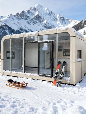 Casa Cápsula Apple à Prova de Vento para 2 Pessoas com Consumo de Energia de 12 KW