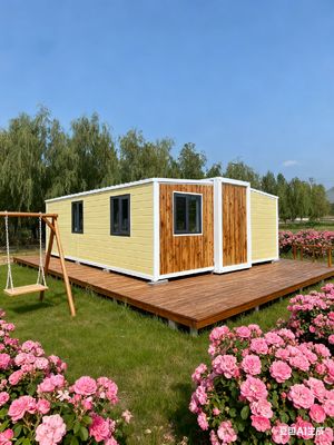 Expandable Prefab Homes with 2 KN/m2 Floor Loading Suitable for 2-4 People and 12KW Power Consumption