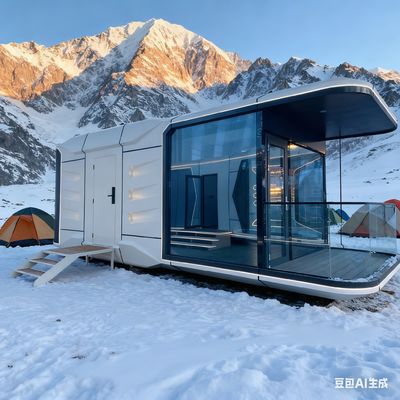 Casa moderna de cápsula espacial com 9 mm de painel de pinho europeu e 7 toneladas de peso líquido