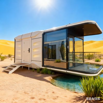 Casa Cápsula Espacial Moderna com Painel de Pinheiro Europeu de 9mm, 7 Toneladas de Peso Líquido e Fechadura Inteligente