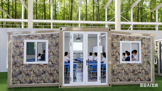 Contentores dobráveis de 20 pés com painéis sanduíche EPS de 75mm, terraço personalizável e 1 ano de garantia