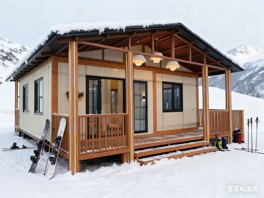 Casa de contêineres expansível com telhado de gabarito 5,5 toneladas Peso líquido e tamanho L5700*W6660*H2650mm Casa pequena pré-fabricada