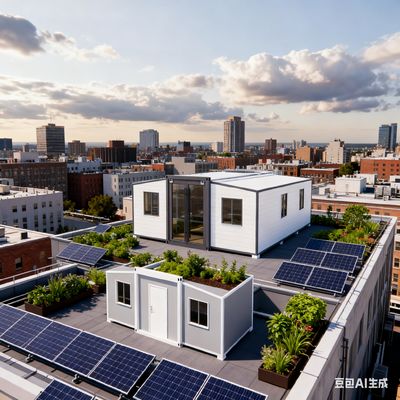 Pequena casa dobrável pré-fabricada de asa dupla com 56 metros quadrados L9000*W6220*H2480mm e mais de 30 anos de vida útil