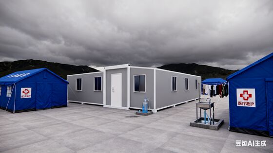 Casa de contêiner expandível de 40 pés com resistência ao vento 4.18KN/M2 Tamanho dobrado 11800*2200*2480mm e 72 metros quadrados