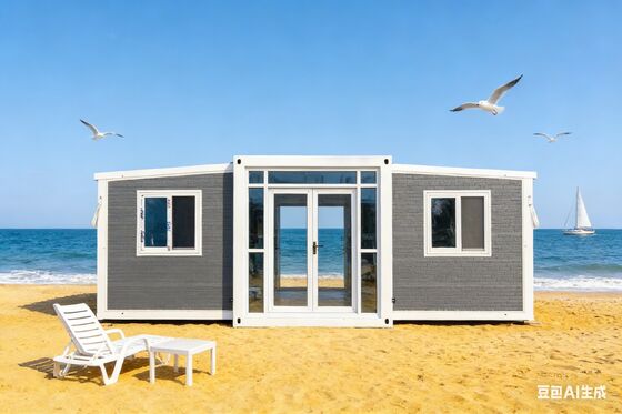 Contentor dobrável de 20 pés com estrutura de aço leve galvanizado, resistência às intempéries e layout personalizável para vida moderna