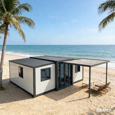 Contentor dobrável de 20 pés com área de piso de 37 metros quadrados, atende aos padrões internacionais de segurança e vida útil de mais de 20 anos para moradias modulares